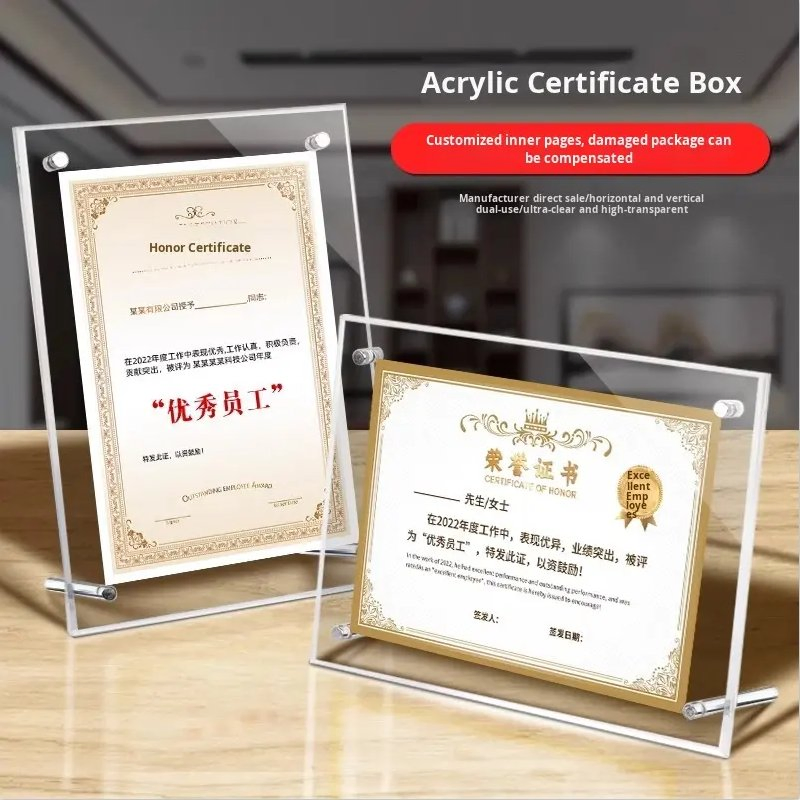 New Products High-Clarity Ultra-Clear Crystal-Clear Double-Sided Transparent Photo Frames for Baby Nursery Decor