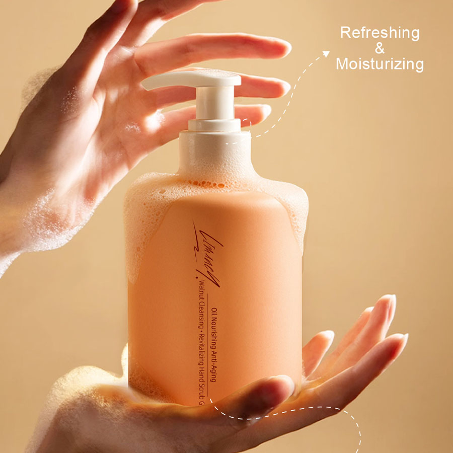 Wholesale Moisturizing Natural Walnut Cleansing Revitalizing Hand Scrub Gel Hand Soap Liquid