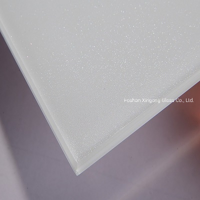 Silver Metallic Painted Glass Lacobel Glass with Sparkles