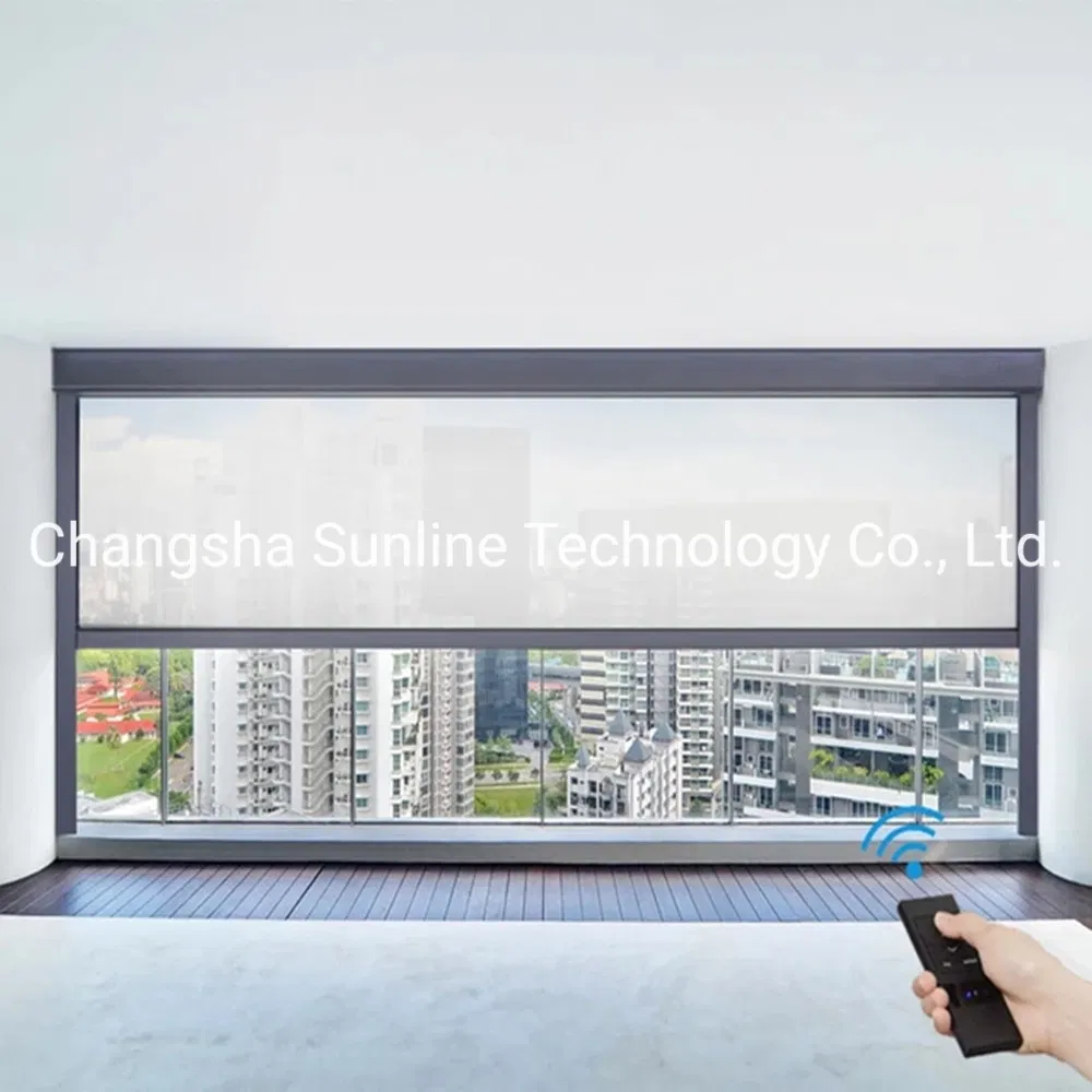 Outdoor Zip Track Windproof Motorized Fabric External Indoor Roller Blind