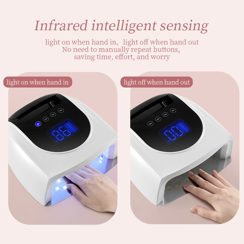 Touch Screen UV LED Nail Lamp Rechargeable 96W, 42PCS LED Light Beads Gel Polish Dryer