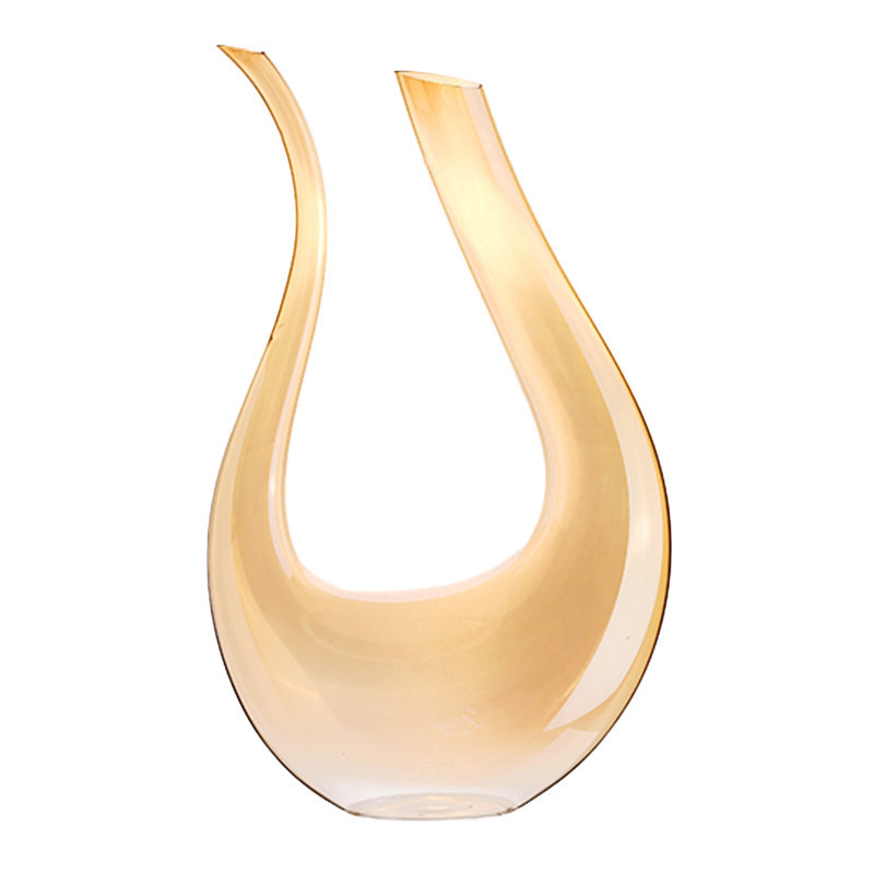 Manufacture Wholesale Golden Wine Decanter Stained Glass Wine Glass Cup Gift Set Glass Goblet