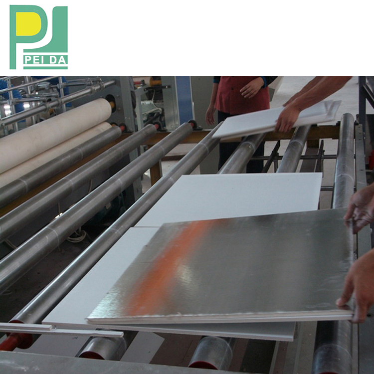 Acoustic Laminated Gypsum PVC Ceiling Board Fiberglass 595mm