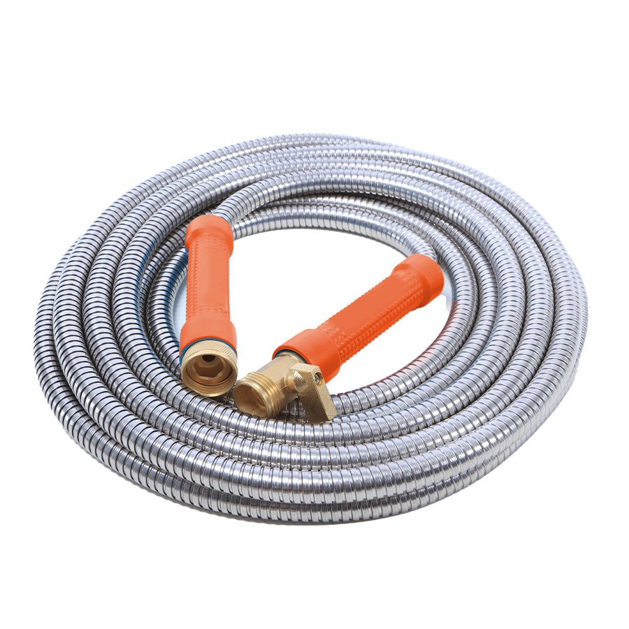 Yardforce Heavy-Duty Puncture Proof Garden Hose 25-Foot 1/2-Inch W/ Brass Fitting & on/off Valve