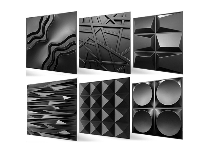 Matt Black Diamend Shape 3D PVC Wall Panel for Wall Decoration