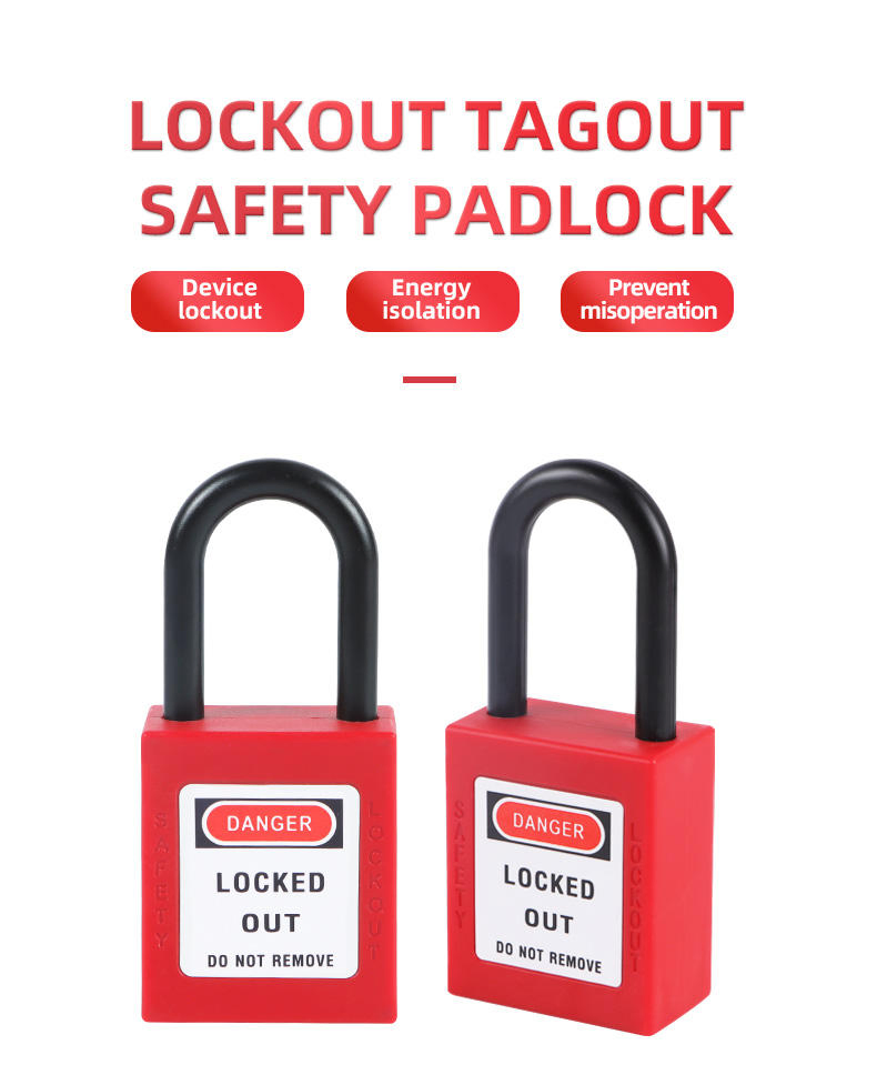 Qvand 38mm Nylon Shackle Safety Lockout Padlock for Safety Lockout