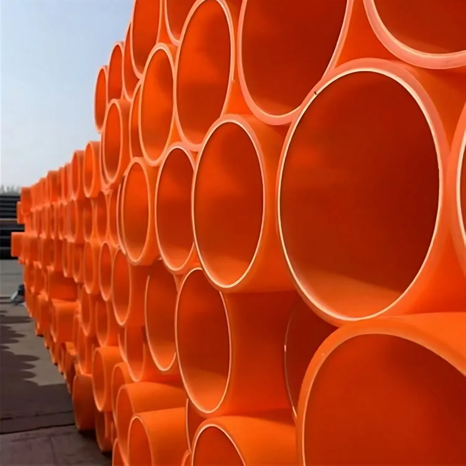 Custom Lengths 2-12m Non-Toxic Orange Mpp Cable Protection Pipe Plastic Tubes with Anti-UV Coating