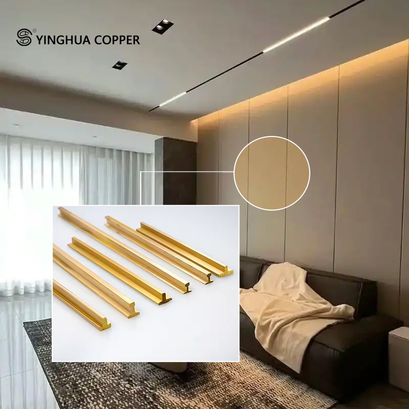 T-Shaped Brass Extruded Profile Processing Manufacturer, Copper Profile Decorative Brass Strip