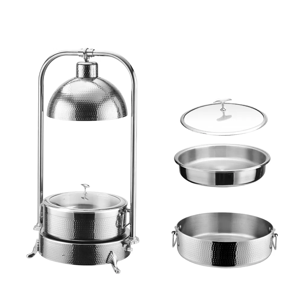 OEM Luxury Restaurant Round Ceramic Soup Chafer with Fuel Burner