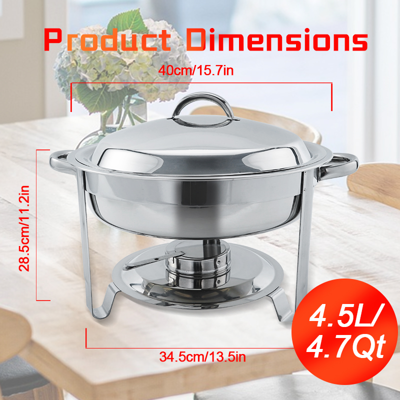 Daosheng Wedding Good Quality Buffet Stainless Steel Round Roll Top Chafing Dish Stove Chafer Food Warmer