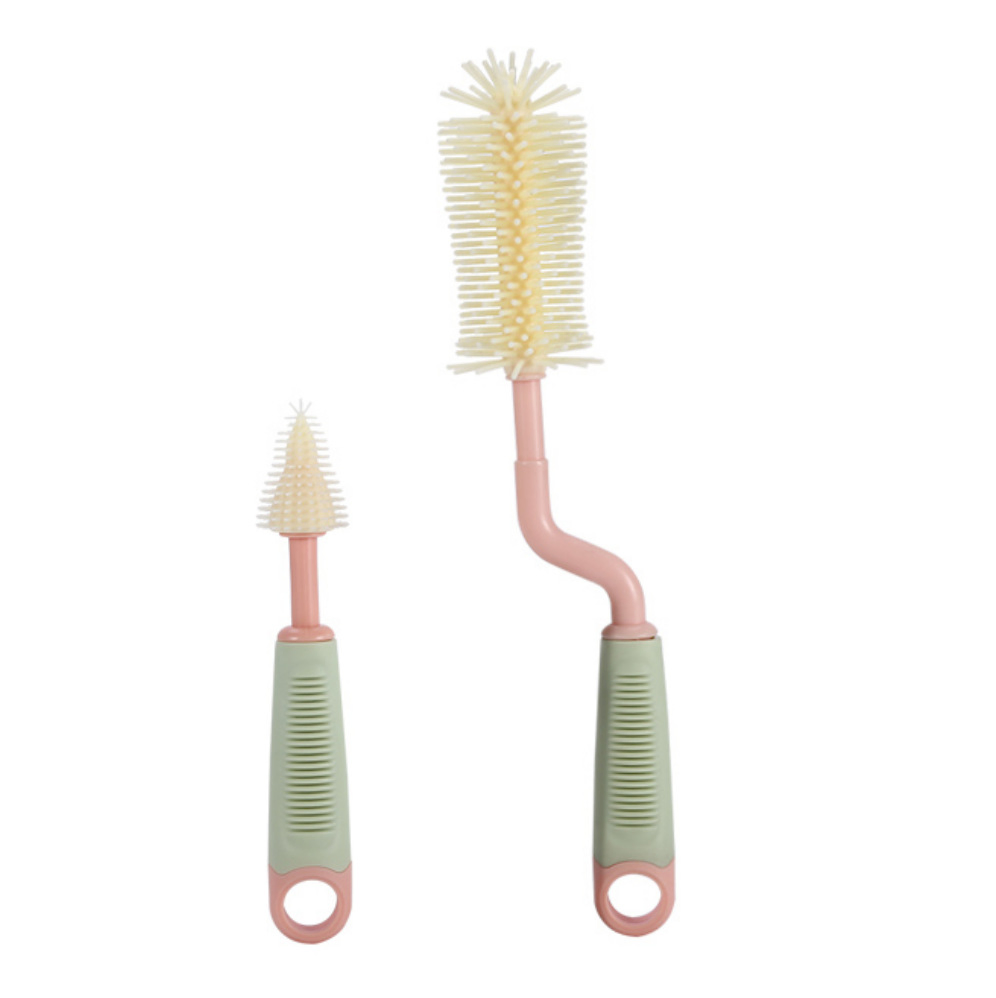 Premium Silicone Baby Bottle and Nipple Cleaning Brush Set