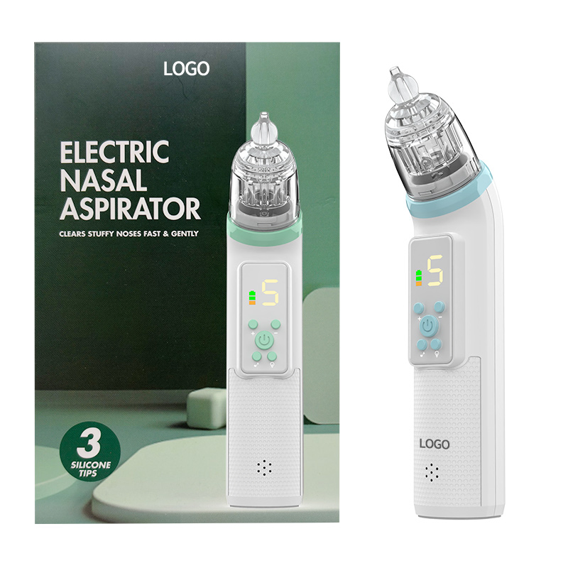 Custom Baby Electric Nose Mucus Rechargeable Nasal Aspirator with 3 Silicone Tips