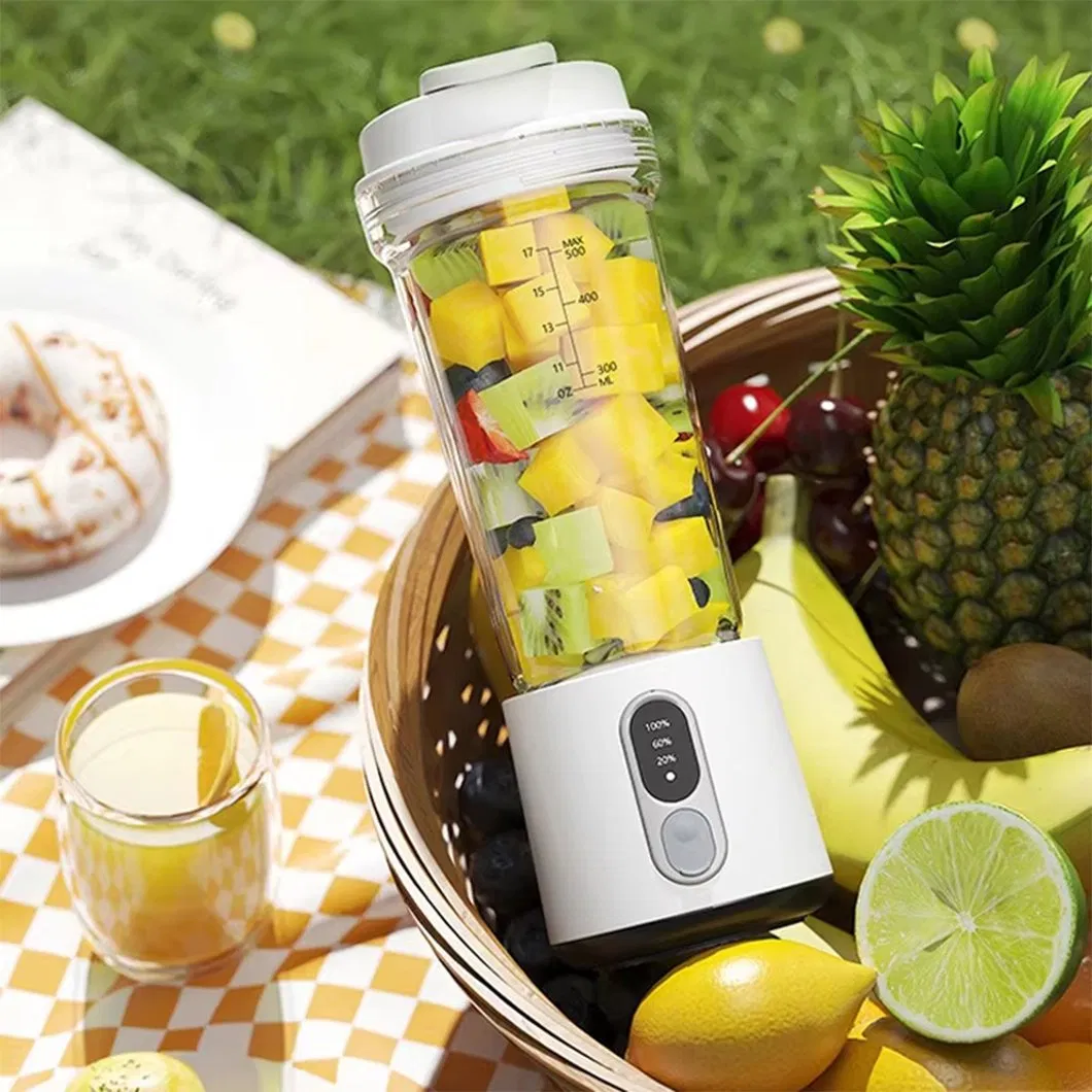 Customized Logo Electric Juicer Blender Portable Multi-Function Juicer Blender with 4 Stainless Steel Blade Leaf Proof Lid