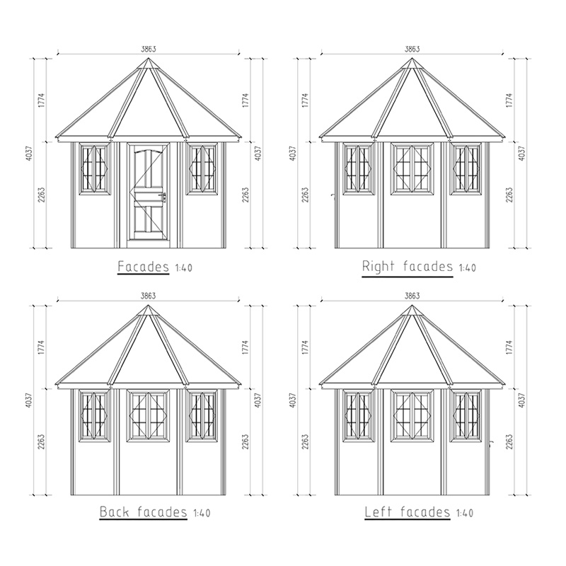 Small Casual /Leisure Garden Wood Pavilion