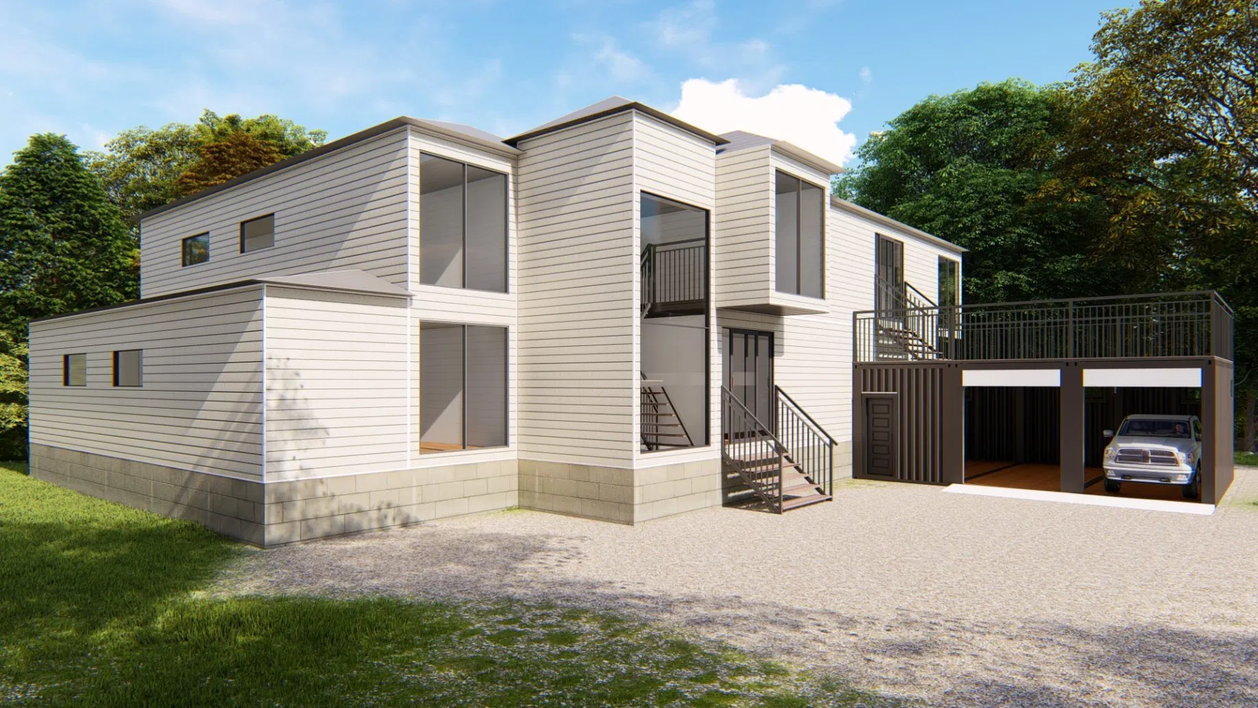 Luxury Modern and Beautiful Comfortable Customizable Prefab Prefabricated Container House /Villa/Casa with Smart Home Features