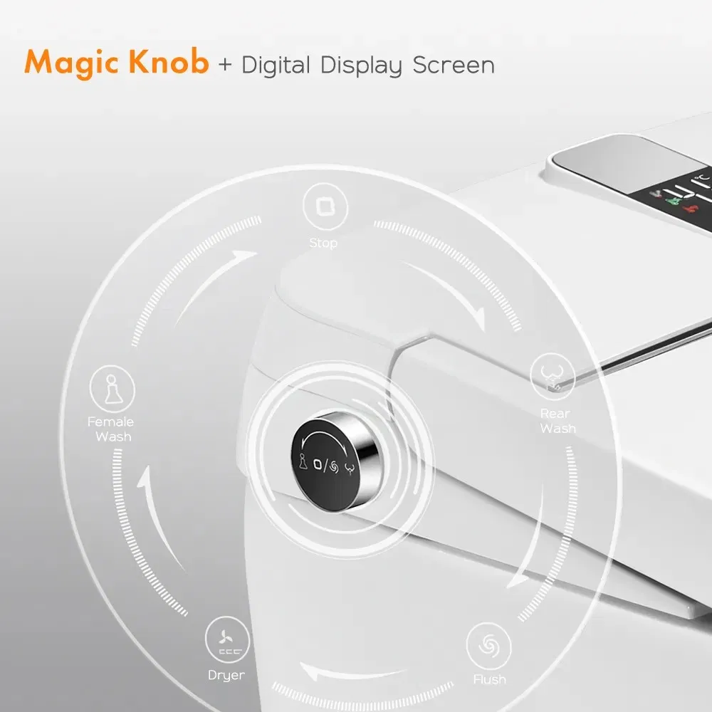 New Design Auto Induction Flushing Intelligent Wc Bidet with Nozzle 220V Watermark S-Trap Instant Heat Smart Toilet T3