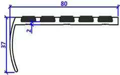 Rounded Stair Nosing Aluminum Round Nose Tread with Carborundum Inserts