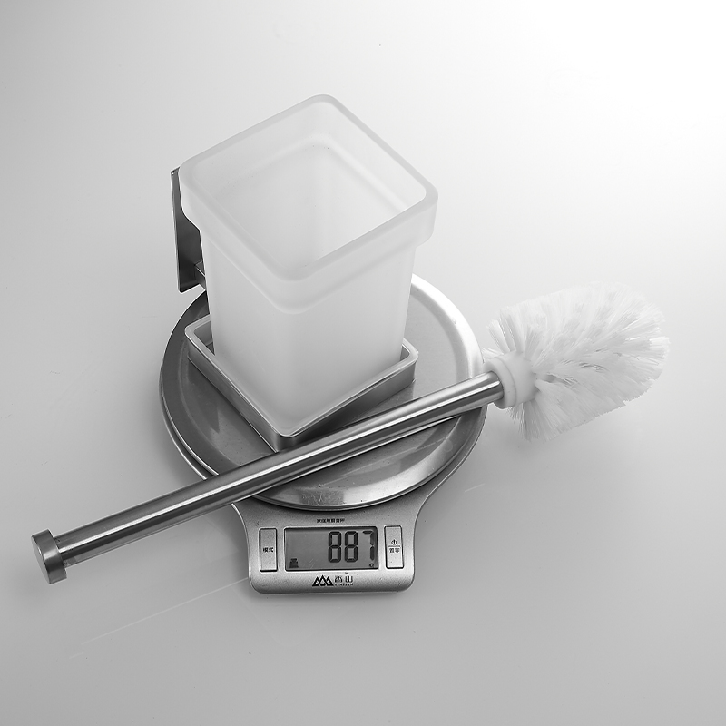 International Standard Ss 304 and Frosted Glass Chrome Bathroom Toilet Brush Holder