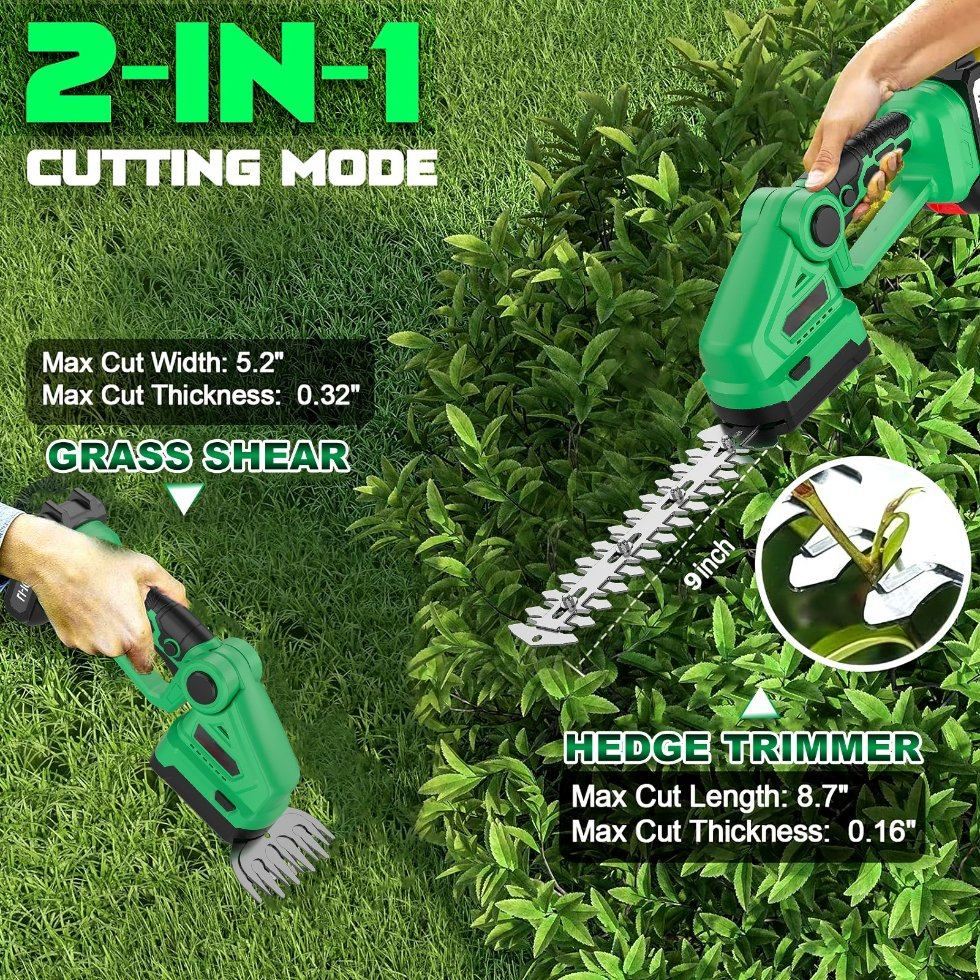 20V Cordless Hedge Trimemer, 2 in 1 Cutting Mode, Power Tools for Garden, Support OEM/ODM