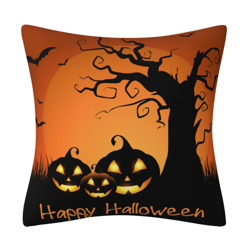 Halloween Fall Cushion Cover 18X18 Inches Trick or Treat Farmhouse Decor Home Throw Pillow Covers for Couch Decorations