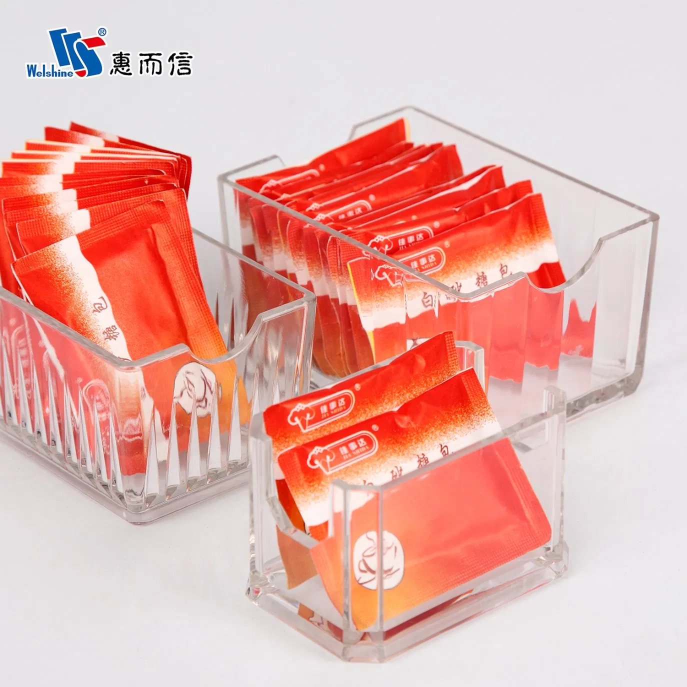 Organizer Plastic Storage Clear Acrylic Box for Sugar Condiment Accessories Holder