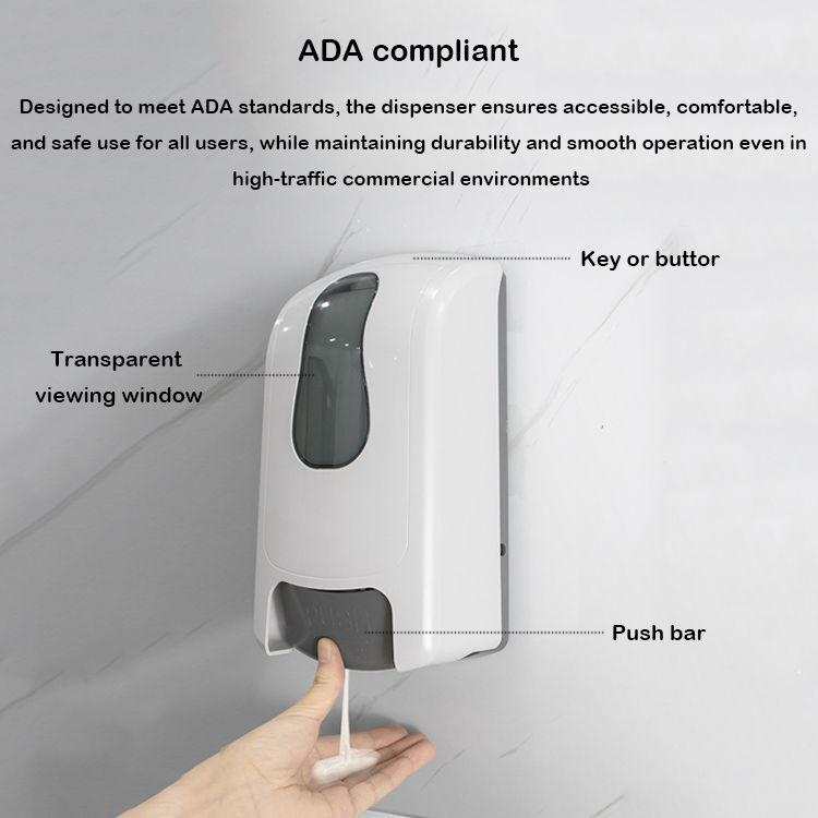 Дозатор для мыла ручной, 1-1.5 л, сменный картридж