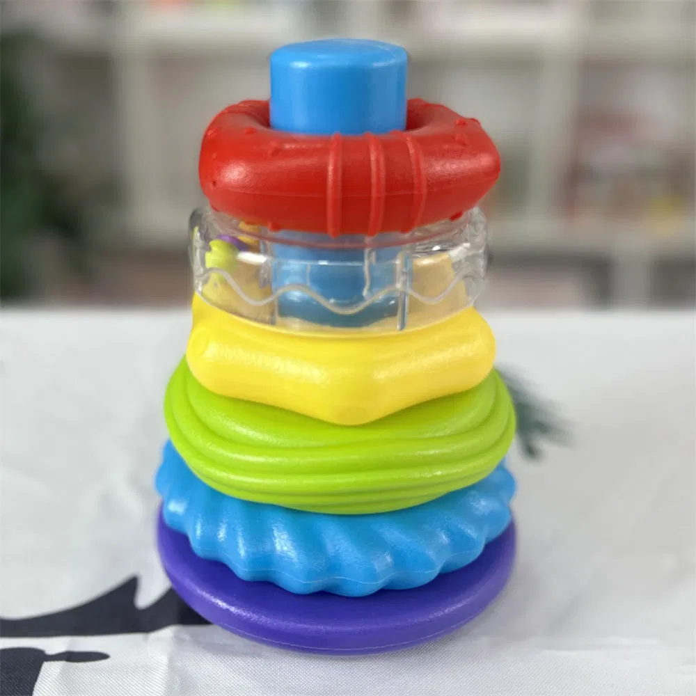 Hot Selling Baby Educational Creative Activity Colorful Stack Tower Set Circles Preschool Learning Toy