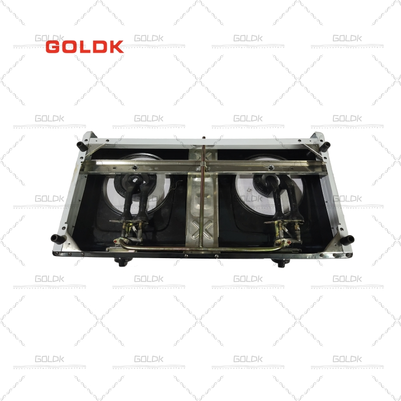 Goldk GS-350 Premium Quality Inner Tempered Glass 2 Burner Table Gas Stove
