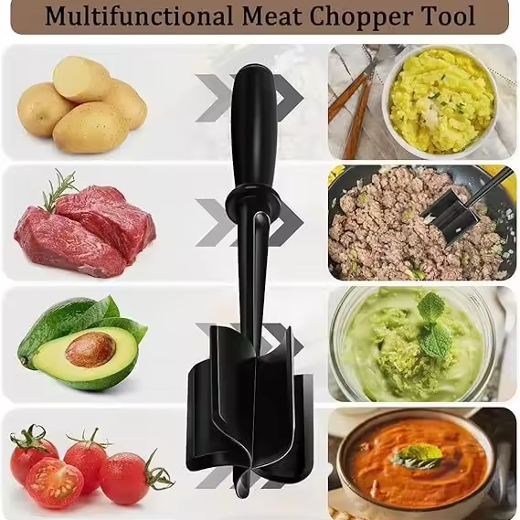 Black Kitchen Ground Meat Mashing Tool
