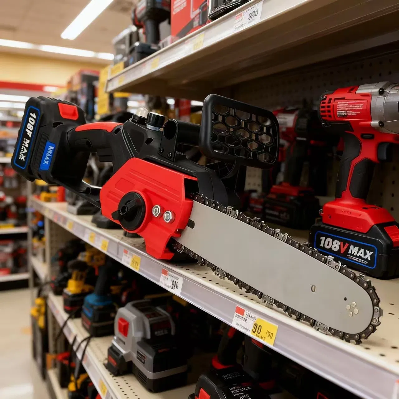 Powerful 4 Inch Lithium Battery Chainsaw for Effortless Wood Cutting