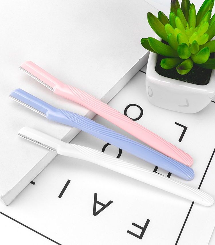 Eco-Friendly Plastic Handle Hair Removal Trimmer 3 Pieces of Beauty Eyebrow Trimmer Razor Set