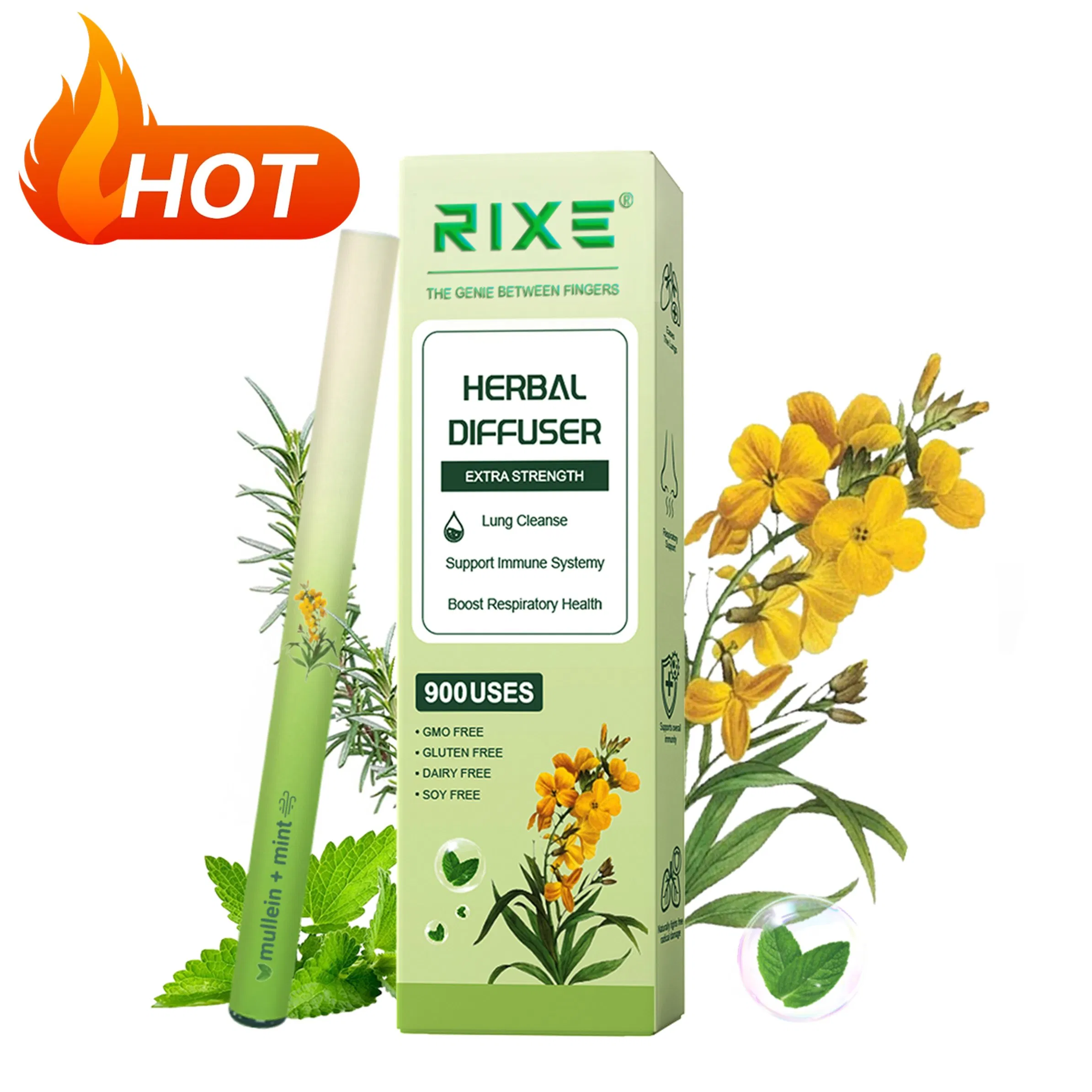 Wholesale & OEM Herbal Diffuser Pen, 900-Puff Natural Botanical Aromatherapy Pen