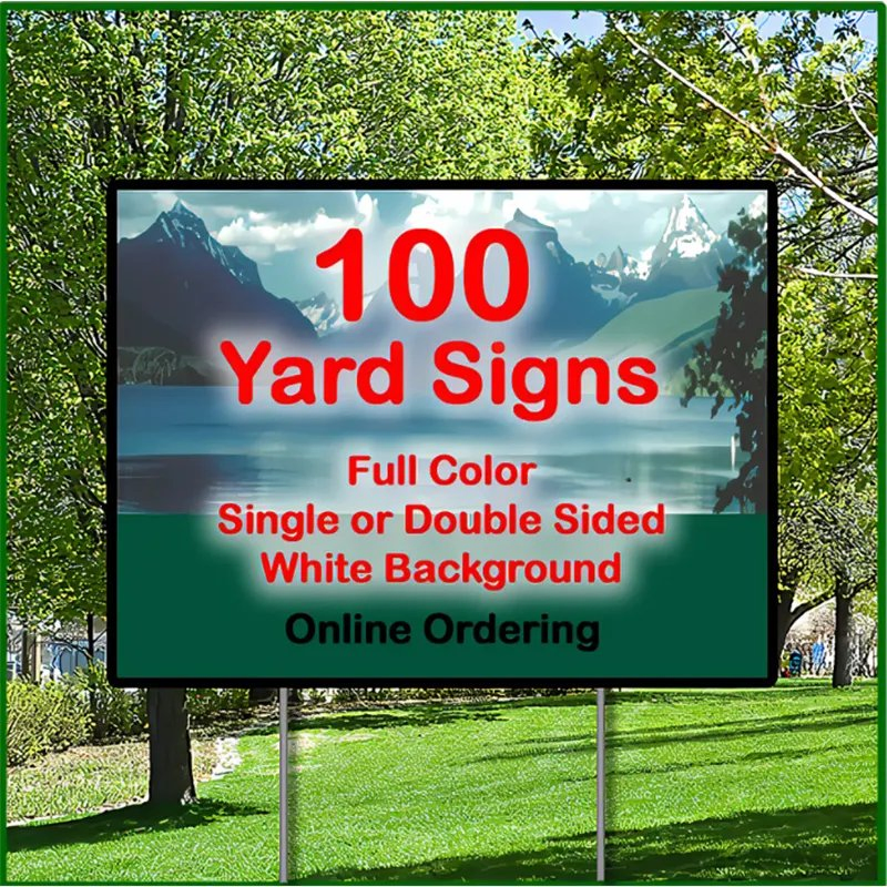 Wholesale Custom Made Shape 18X24 Yard Sign Withh-Stakes PP Material Corrugated Plastic Sign Board UV Printing Coroplast Lawn Signs