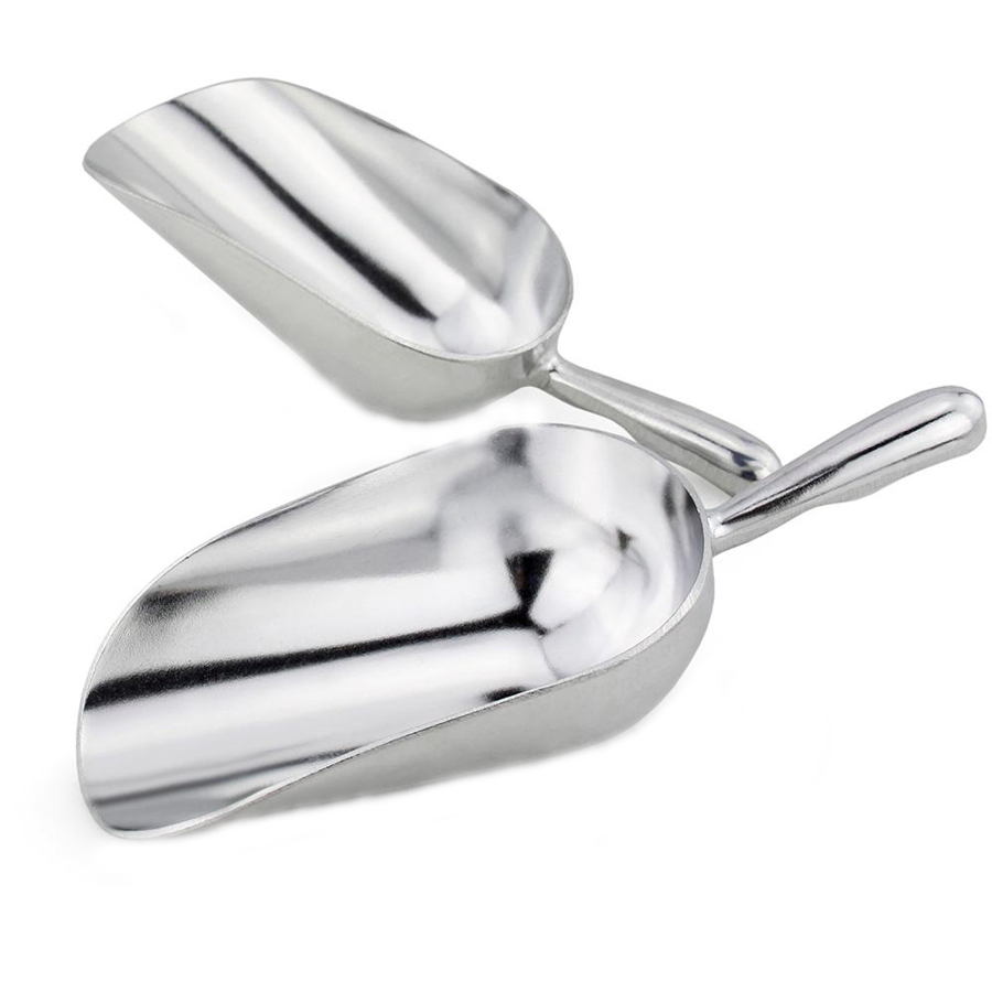 OEM Aluminum Alloy Metal Food/Ice Scoop for Home/Hotel/Bar/Buffet with Flat/Round Bottom