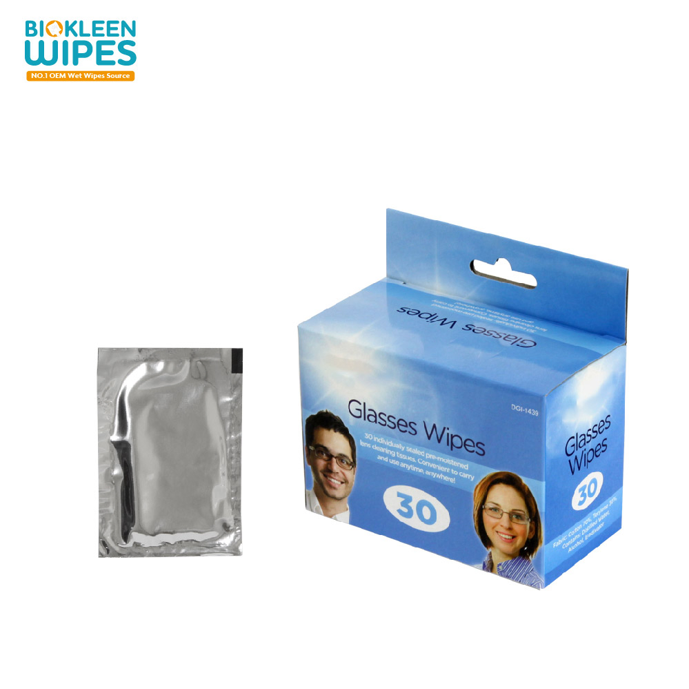 Biokleen 100CT Box Disposable Lens Wipes Individually Wrapped Lens Cleaning Wipes Lens Cleaning Wet Wipes