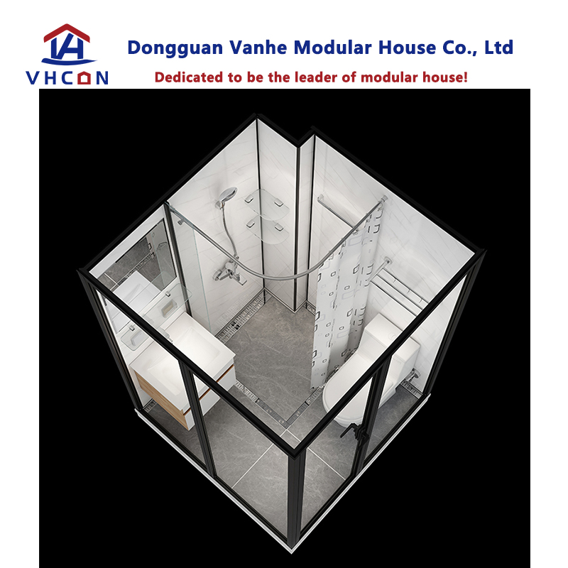 Portable Integrate All in One Modular Design Fabricated Freestanding Fancy European Luxury Shower Unit Glass Door Hotel Prefab Bathroom Pods