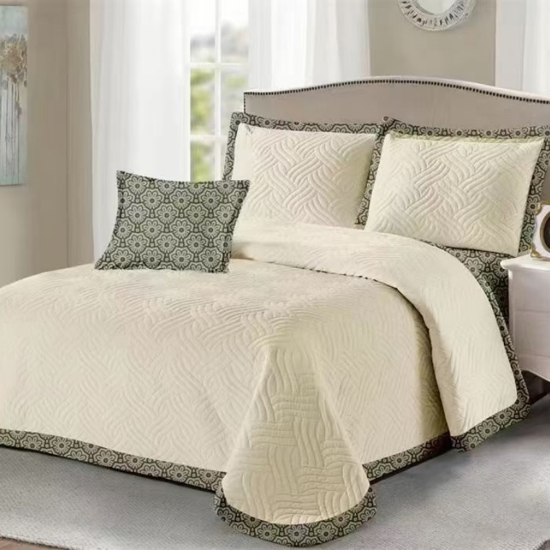 Home Lodge Cabin 3-Piece Reversible Bedspread Full Queen Size Quilt with 2 Shams