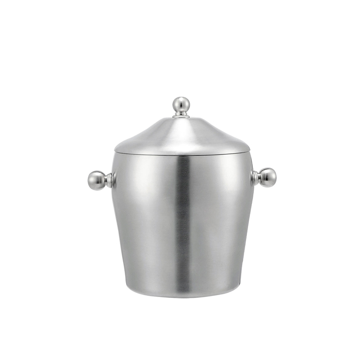 1L Double Layer Stainless Steel Ice Bucket with Ice Tong