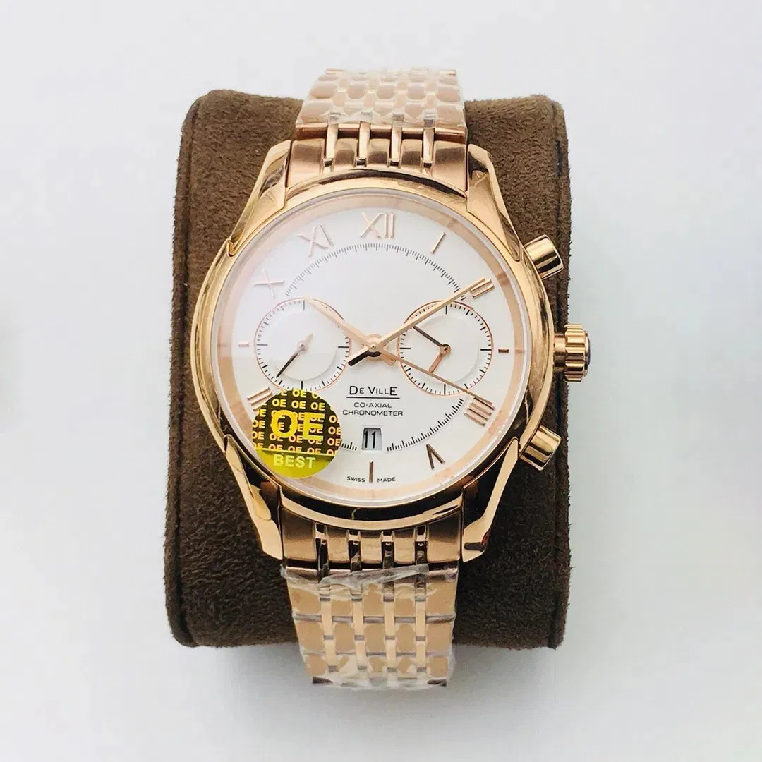 Wholesale Best Quality Gold Mechanical Automatic Luxury Gift Wristwatch Multifunctional Timing Replica AAA Clock Watch