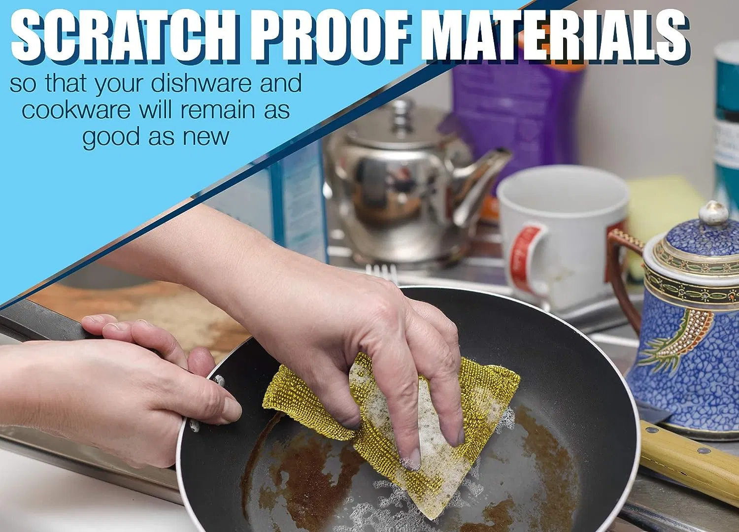 Kitchen Scrubbing Sponges Heavy Duty Non-Scratch Scrubbing Cleaner Sponges 6PCS