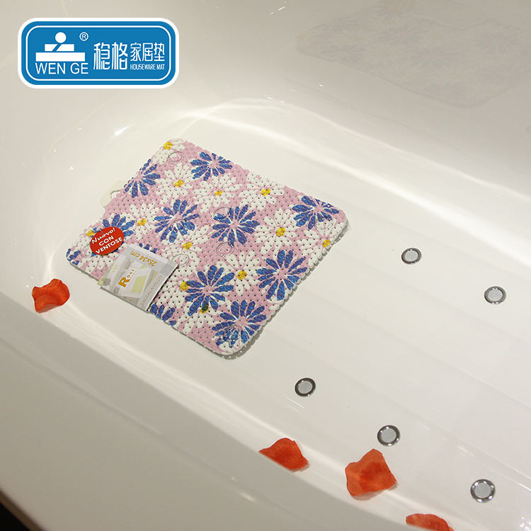 Custom Designs Waterproof Soft Non-Slip Bahroom Anti Slip PVC Bath Tub Mat