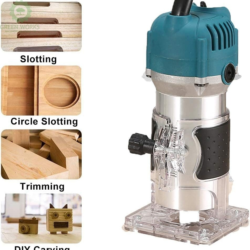 Фрезер Greenworks 800W с фиксированной базой и набором фрез