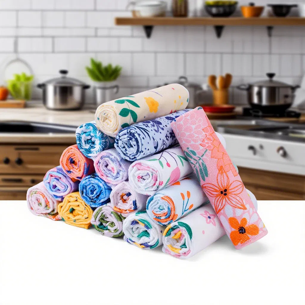 Custom Printed 100% Cotton Equestrian Kitchen Towels for Home