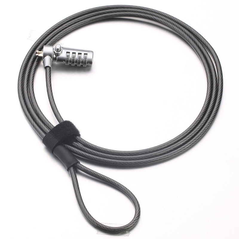 Zinc Alloy Eight Strand Braided Steel Wire 2m Long Password LCD Anti Theft Laptop Lock