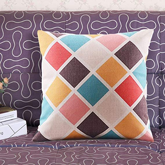 Geometrical Design Check Design Digital Printing Sofa Cushion