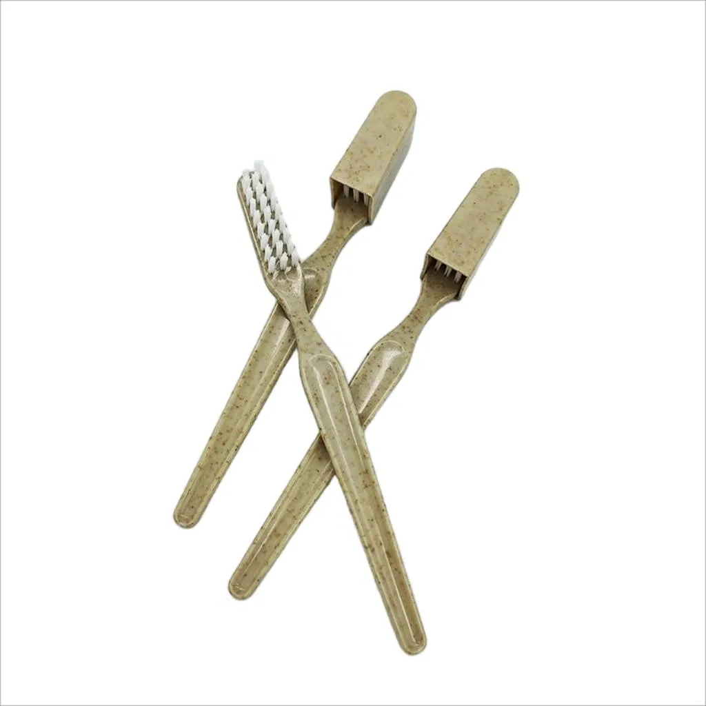 Custom Wheat Straw Soft Bristles Eco-Friendly Disposable Portable Hotel Toothbrush