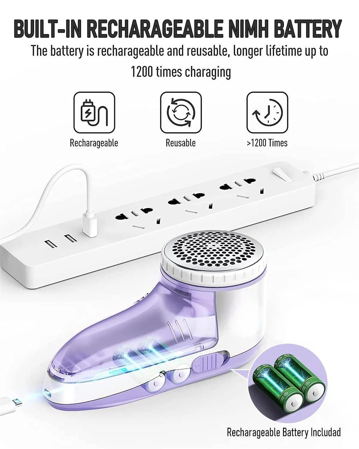 Protection Removable-Bin Rechargeable Stainless-Steel 3-Leaf Blades Dual Fabric Sweater Shaver Electric Lint Remover