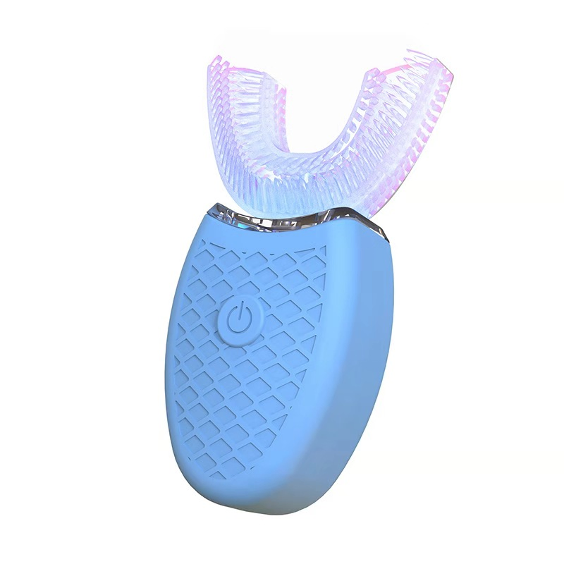 Fully Automatic 360 Degree Sonic Silicone Electric Toothbrush U-Shape Adult Teeth Whitening Oral Clean