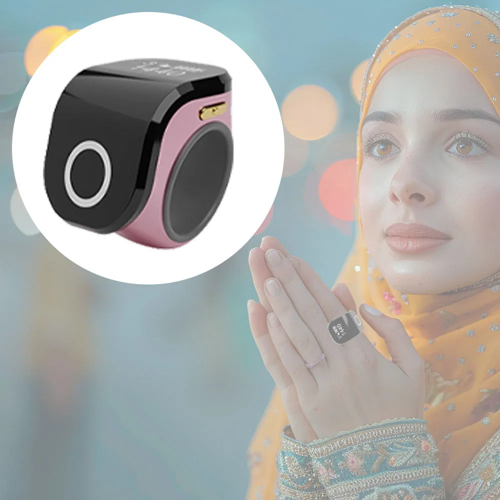 There Colors Prayer Rings for Muslims 40mAh Battery Zikr Touch Tally Counter