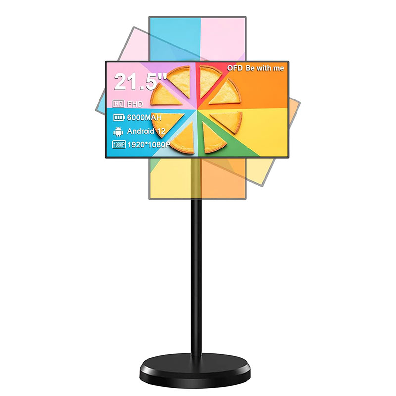 21.5 Inch Wireless Portable TV a-Type High Resolution Android 12 Smart Touch Screen with Narrow Bezel Fully Adjustable Stand
